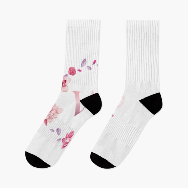 Item preview, Floral and pink Initial Monogram w ,rose gold lettre w with pink rose flower watercoler decoration designed and sold by bricoartv.