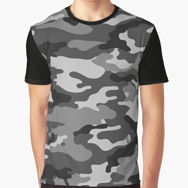 Camouflage Raglan Pattern: Military Grey T-shirt