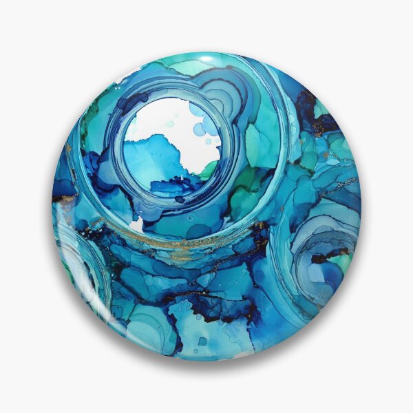 Item preview, Bright Blue, Turquoise and Gold Alcohol Ink Rings designed and sold by KCook1465.