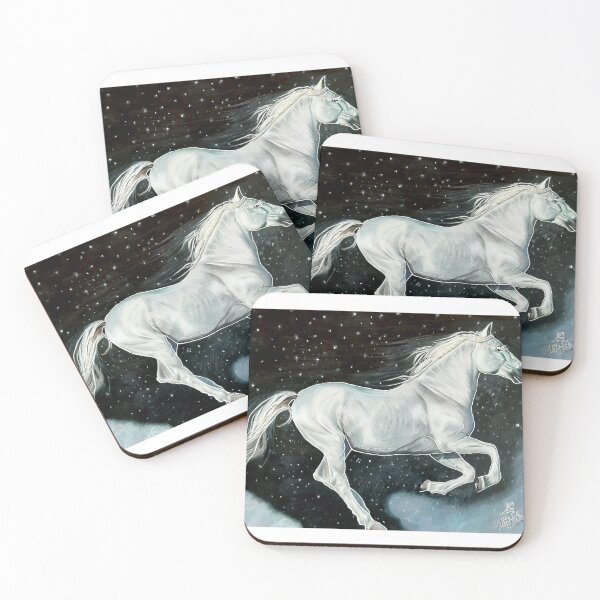 Item preview, White horse running in the starry sky designed and sold by Adri Graterol.