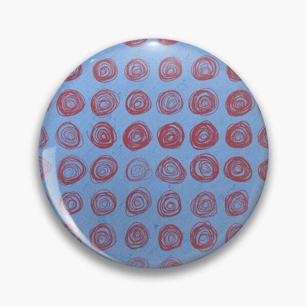Item preview, hand drawn red irregular circles on blue designed and sold by BlertaDK.