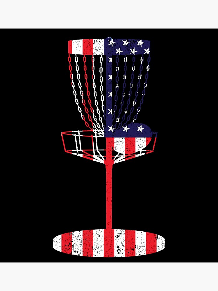 "Cool US Flag Disc Golf Basket" Poster by VerveDesigns Redbubble