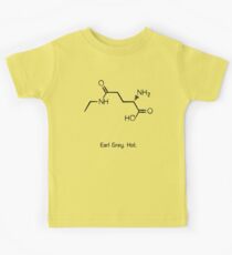 Tea. Earl Grey. Hot. (Black Version) Kids Tee