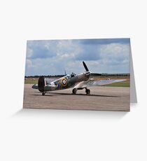 Spitfire on Runway Greeting Card
