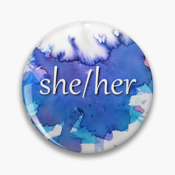 She/her bi pride pronoun pin Pin