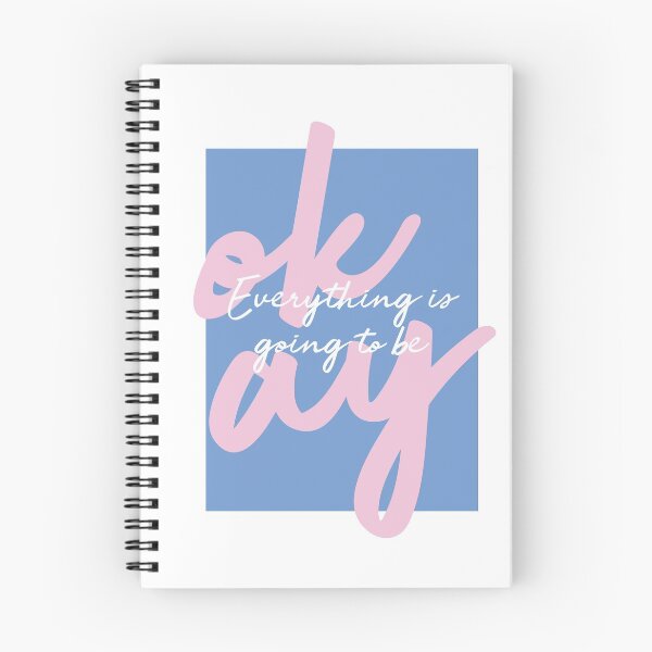 Item preview, Everything is going to be Okay blue and pink motivational quote designed and sold by MarzStudio.