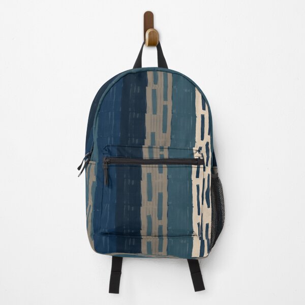 Item preview, Irregular blue and neutral stripes & subtle checks designed and sold by BlertaDK.
