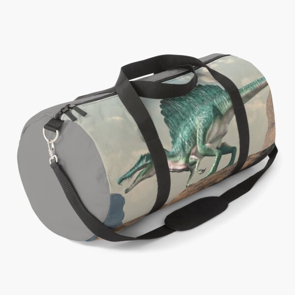 Spinosaurus by an Arid Lake Duffle Bag