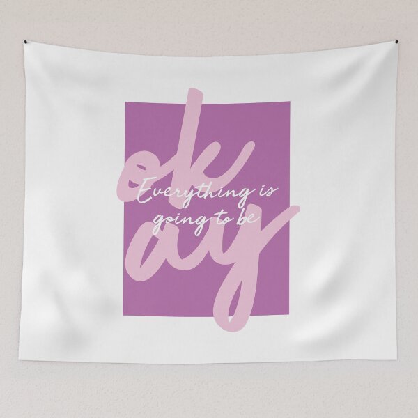 Item preview, Everything is going to be Okay pink motivational quote designed and sold by MarzStudio.