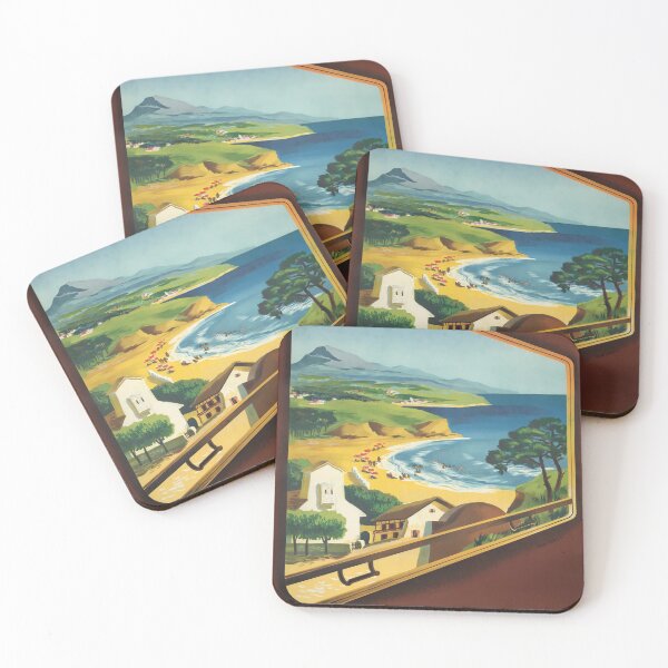 Item preview, Cote Basque vintage travel poster designed and sold by stickart-marek.
