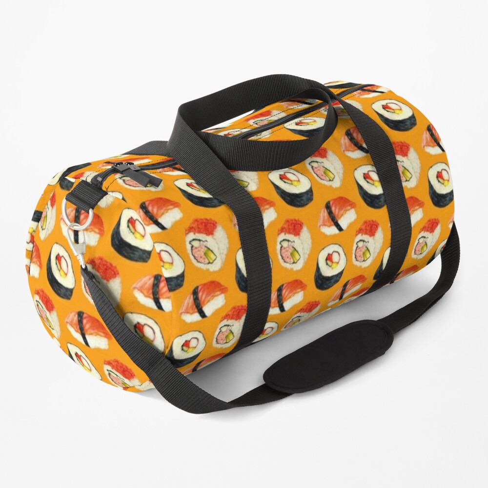 orange duffle bag