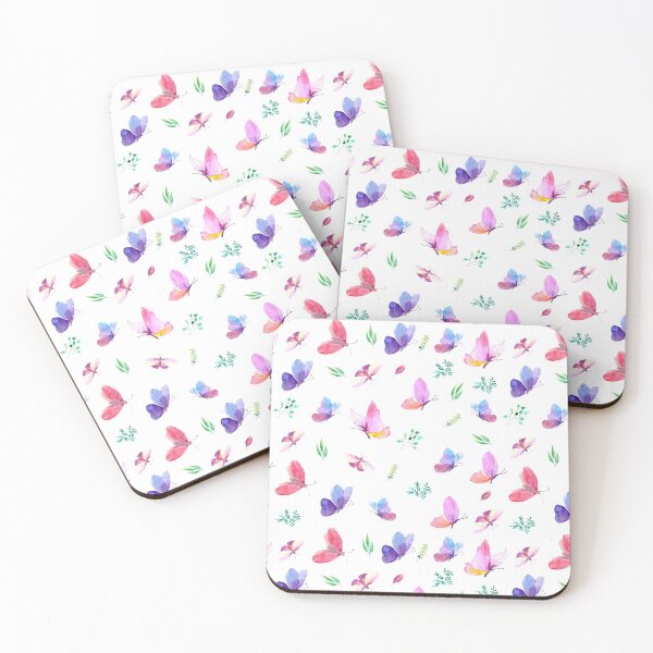 Item preview, beautiful watercolor butterflies pattern - white background designed and sold by Kinisis.