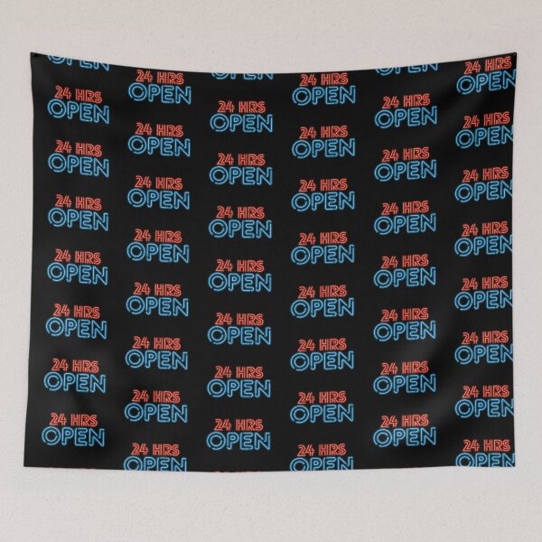 Item preview, Retro 24 Hours Open Neon Sign designed and sold by KarolinaPaz.