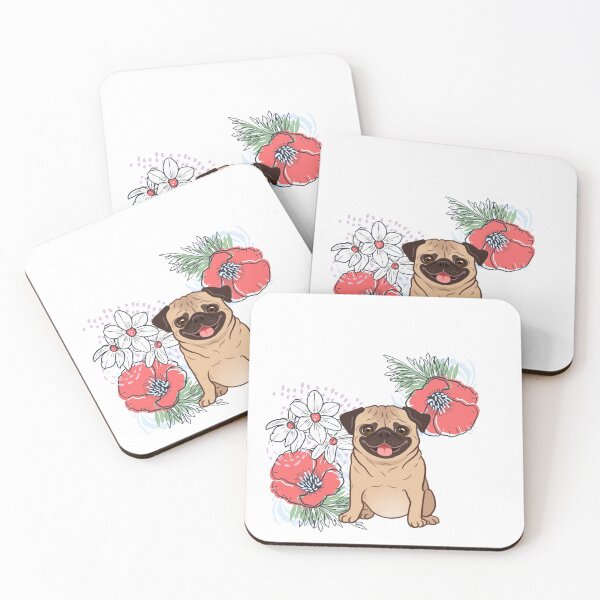 Item preview, Pug  floral designed and sold by mclaurin612.