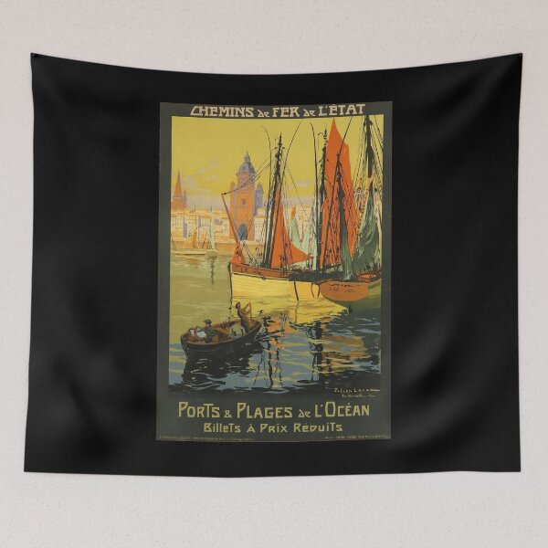 Item preview, ETAT Ports Plages Ocean vintage travel poster designed and sold by stickart-marek.