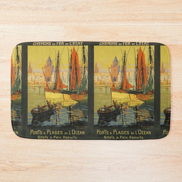 Item preview, ETAT Ports Plages Ocean vintage travel poster designed and sold by stickart-marek.