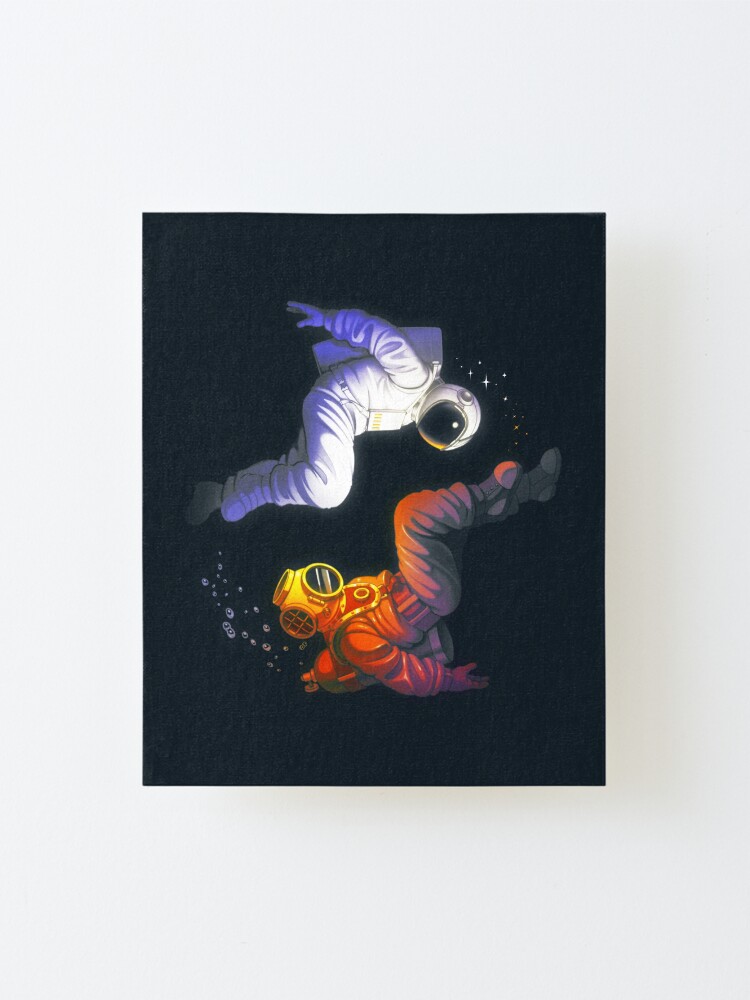 Alternate view of Yin Yang Astronaut Scuba Mounted Print