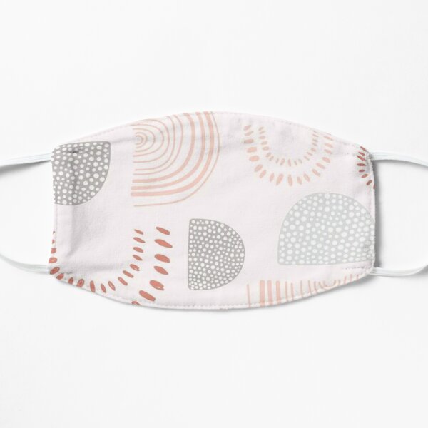 Coral and Blue Print Flat Mask