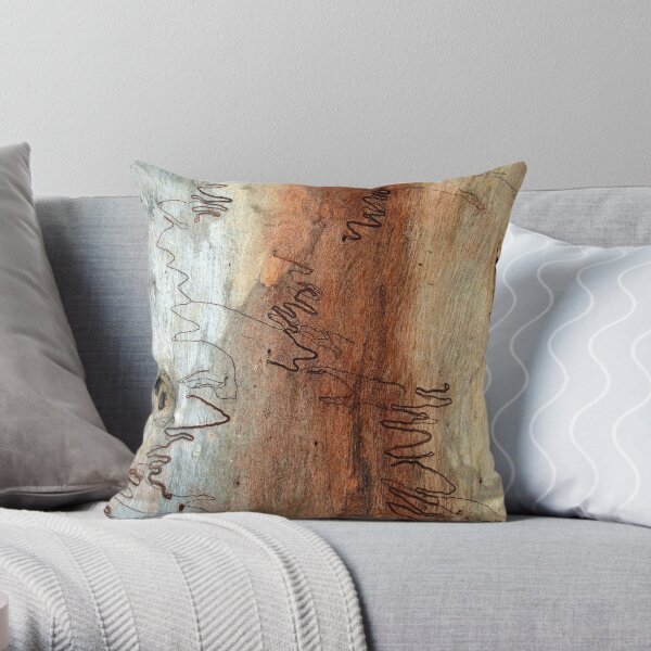 Scribbly Gum Throw Pillow