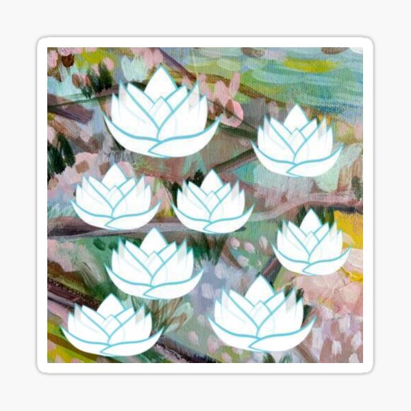 White Lotus blue trim Sticker