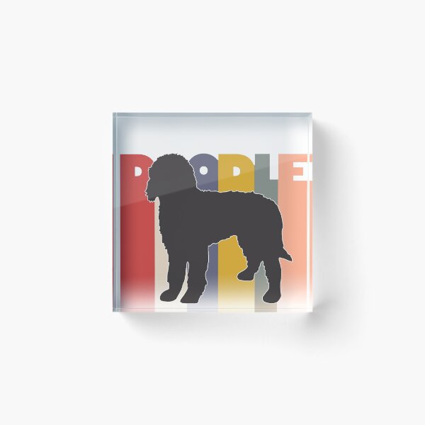 Item preview, Doodle silhouette - Doodle gift - Goldendoodle stickers, Labradoodle shirts -retro dog designed and sold by smooshfaceutd.