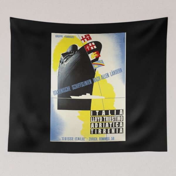Artikelvorschau, Italienische Schiffslinien vintage travel poster entworfen und verkauft von stickart-marek.