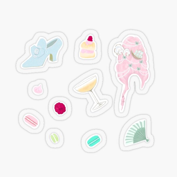 Marie Antoinette Champagne Stickers Transparent Sticker