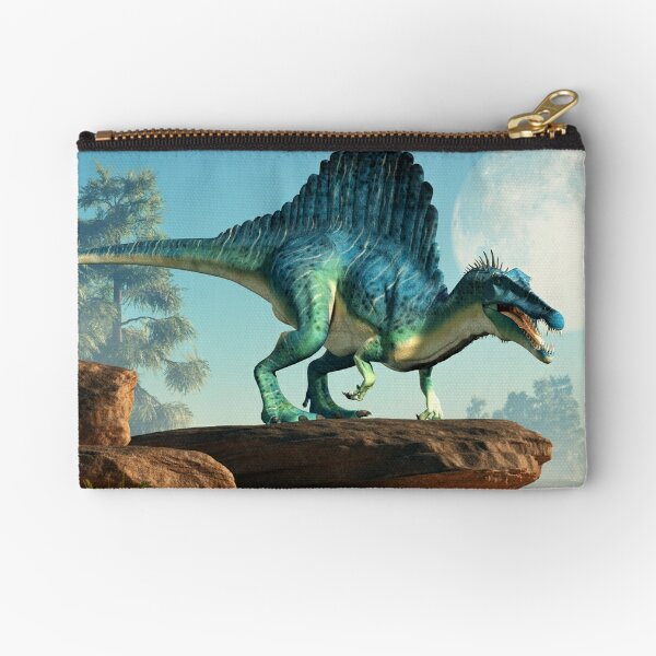 Spinosaurus on a Cliff by the Moon Zipper Pouch