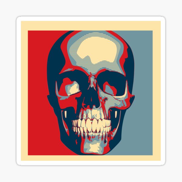 Shepard Fairey Influenced Skull Sticker