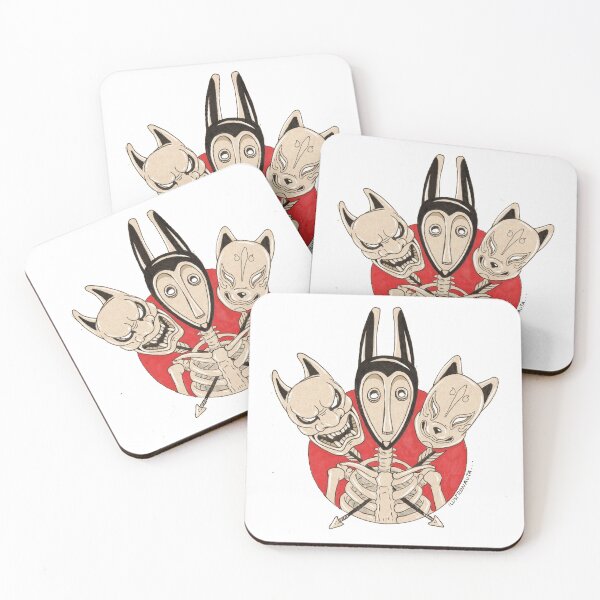Item preview, three mask designed and sold by Ilustronauta.