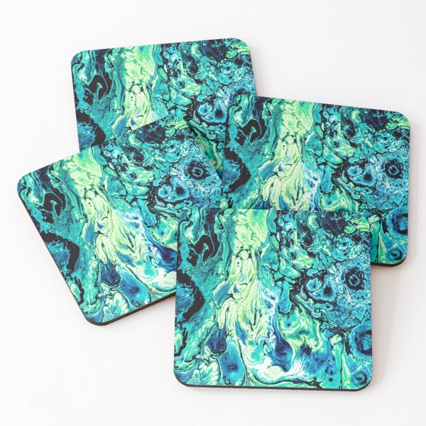Item preview, Iguana Swirls - Paint Pour Art - Unique and Vibrant Modern Home Decor for enhancing the living room, bedroom, dorm room, office or interior. Digitally manipulated acrylic painting. designed and sold by cherdoodles.