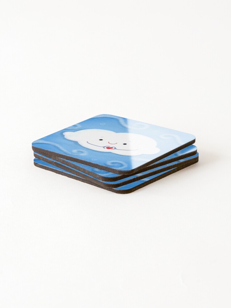 Alternate view of Cloud doing a heart with hands Coasters (Set of 4)