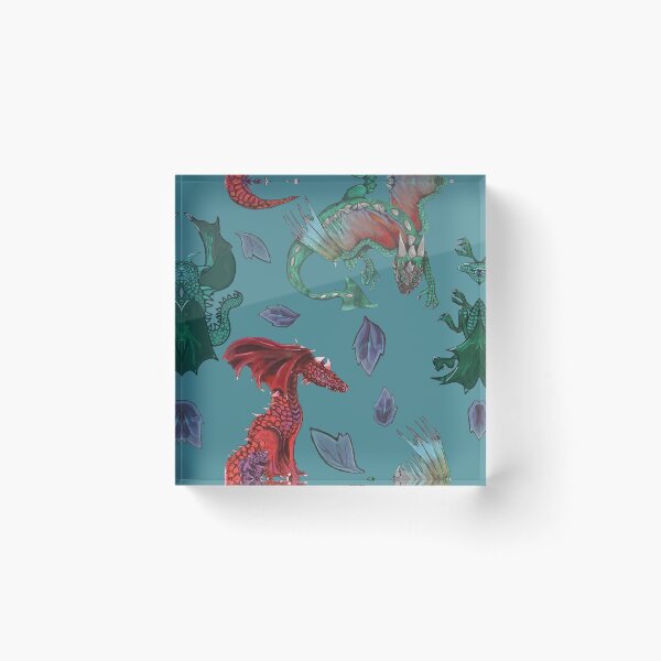 Item preview, Dragons 1-3 with leaves -tealish designed and sold by KassyKeppol.