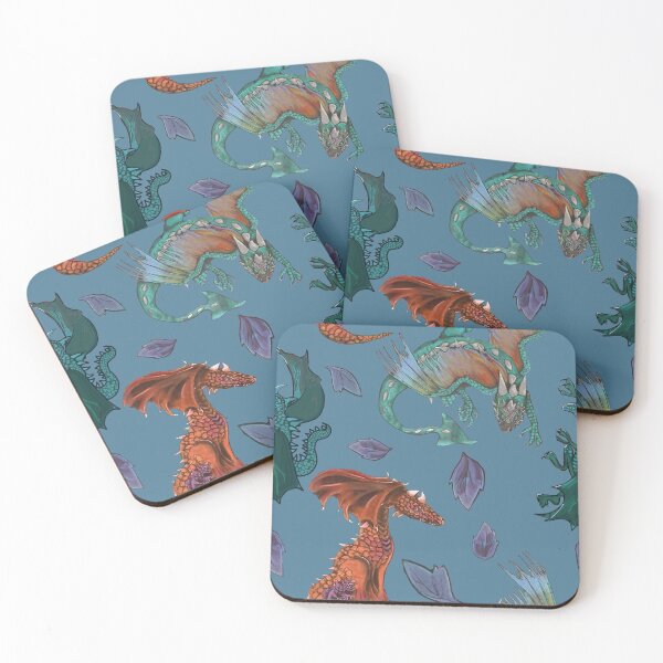 Item preview, Dragons 1-3 with leaves -blue designed and sold by KassyKeppol.