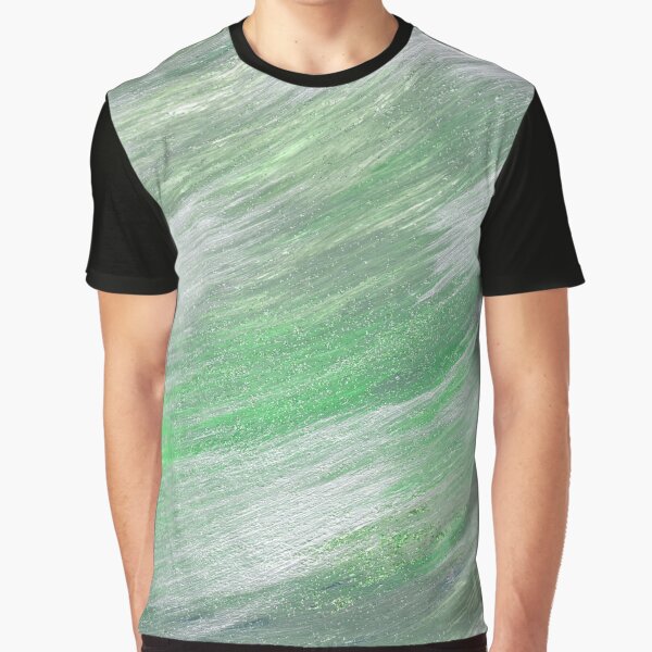 Green and Silver swirl Graphic T-Shirt