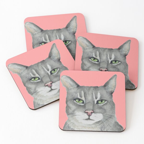 Item preview, Little grey cat with sticker pack!  designed and sold by Deb Webb.