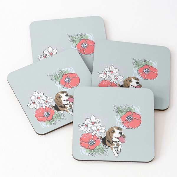 Item preview, Beagle pink floral designed and sold by mclaurin612.