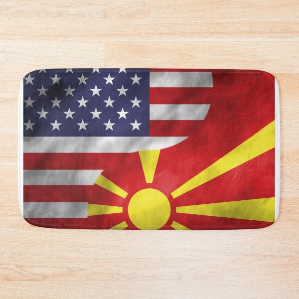Item preview, USA and North Macedonia Dual Flag Yin Yang Combination designed and sold by ockshirts.