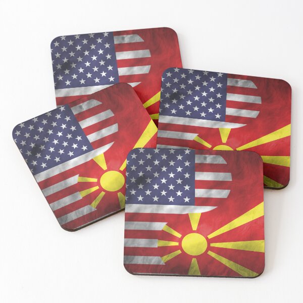 Item preview, USA and North Macedonia Dual Flag Yin Yang Combination designed and sold by ockshirts.
