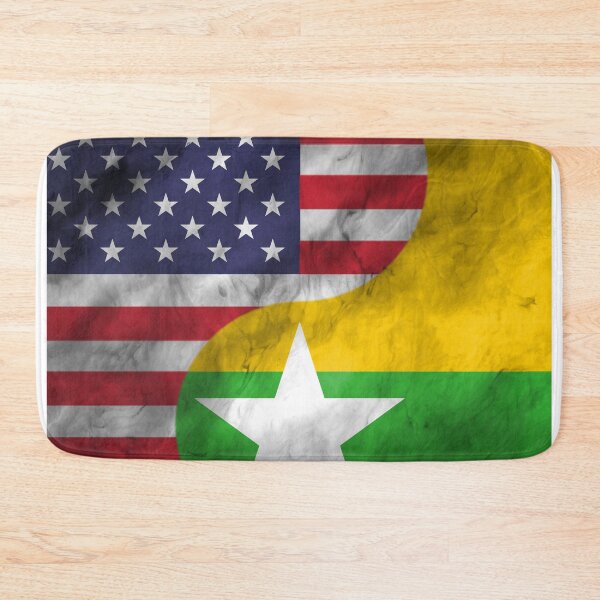 Item preview, USA and Myanmar Dual Flag Yin Yang Combination designed and sold by ockshirts.
