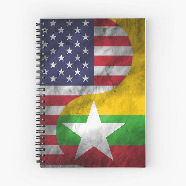 Item preview, USA and Myanmar Dual Flag Yin Yang Combination designed and sold by ockshirts.