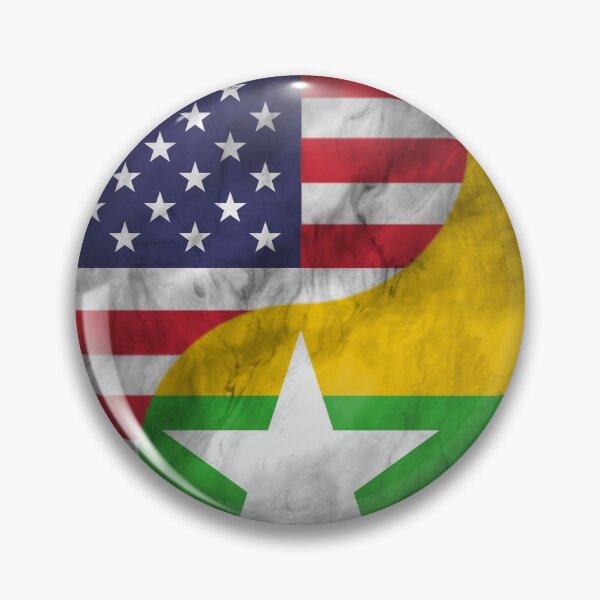 Item preview, USA and Myanmar Dual Flag Yin Yang Combination designed and sold by ockshirts.