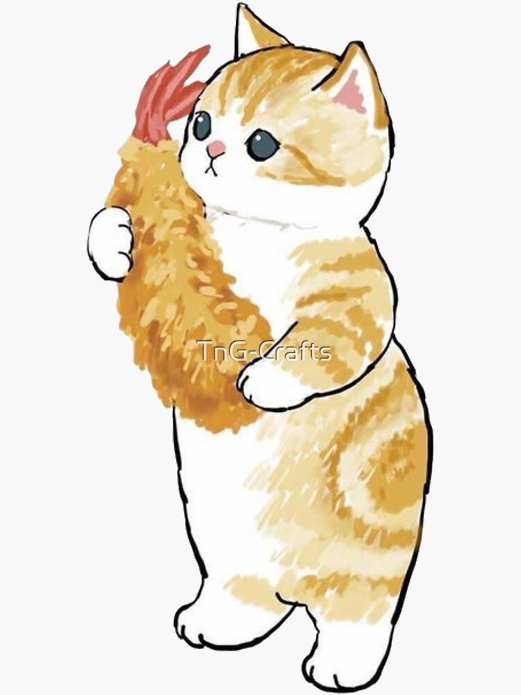 "Kitten Tempura" Sticker by TnGCrafts Redbubble