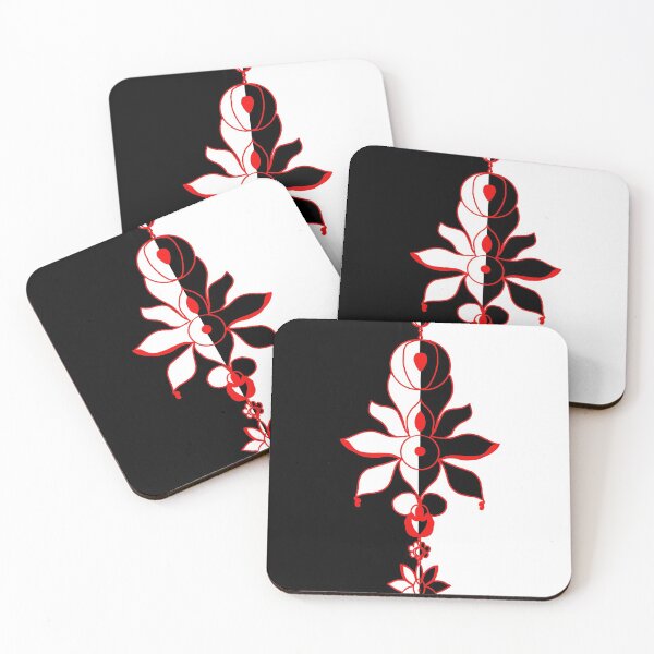 Item preview, Red Floral on Black and White designed and sold by JAMMCREATIONS.