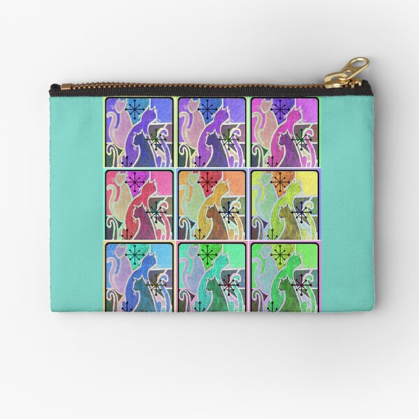 Mid Century Modern Cats Zipper Pouch