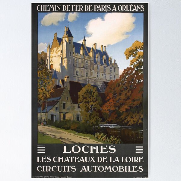 Aperçu de l'œuvre PARIS ORLEANS Loches affiche vintage créée et vendue par stickart-marek.
