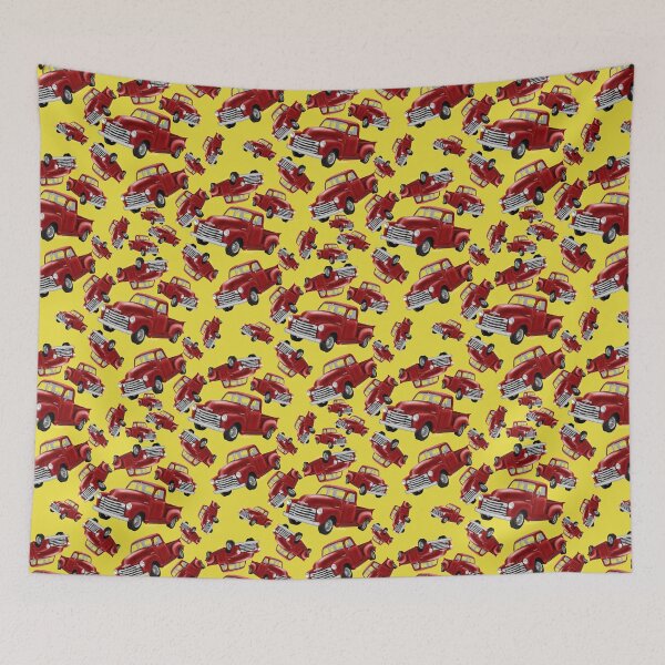 Item preview, red truck pattern designed and sold by Sarah-Lynn Brown.