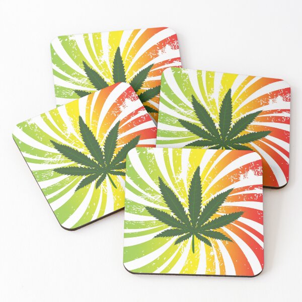 Item preview, Jamaican Art With Pot Leaf Centered and Swirled Colorful Background designed and sold by OfferHeat.