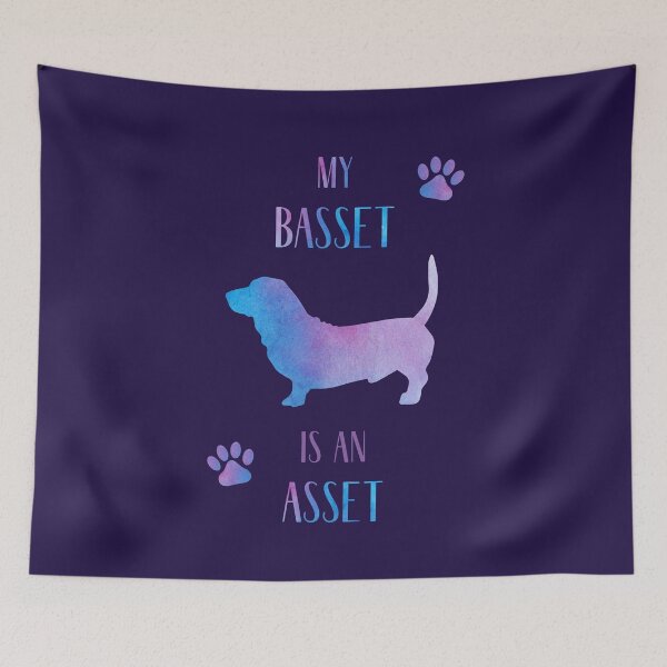Item preview, My Basset is an Asset | Basset Hound | Watercolor designed and sold by RocketPunchSC.