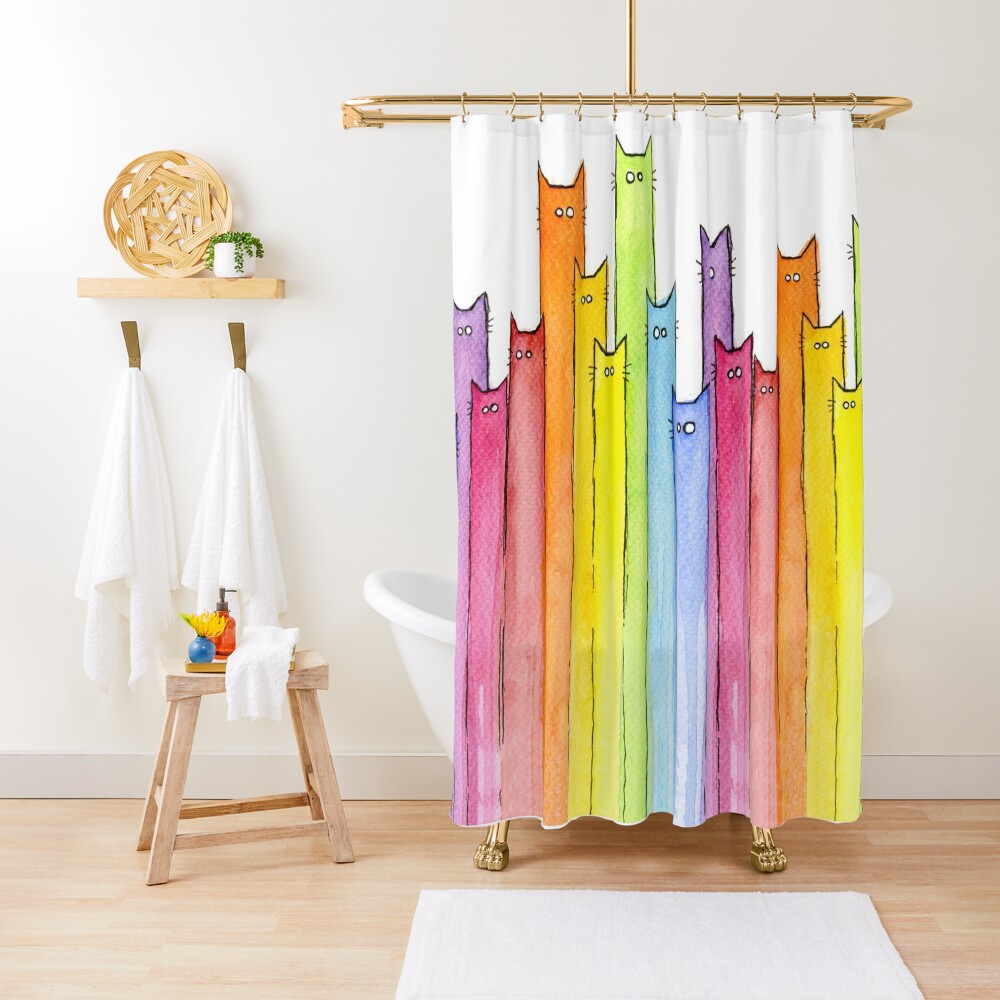 Rainbow of Cats Shower Curtain